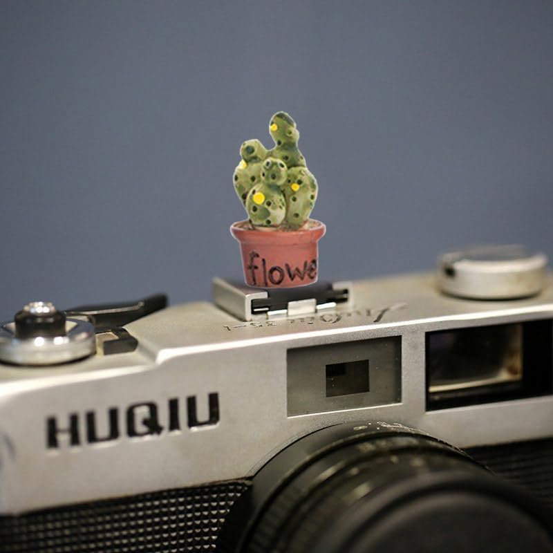 MENGSOOD Camera Hot Shoe Cover, Plants Cactus Hot Shoe Cap, Hot Shoe Protector Compatible with Sony Fujifilm Fuji Canon Nikon Pentax Leical Panasonic (2pcs Friend Flower) - Image 2
